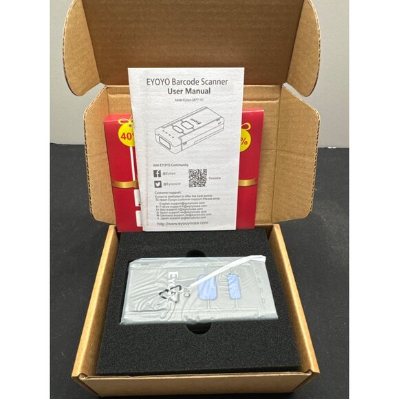 Eyoyo Wireless Barcode Scanner 1D Eyoyo-2877 Rechargeable USB For iOS/Android - Picture 1 of 4